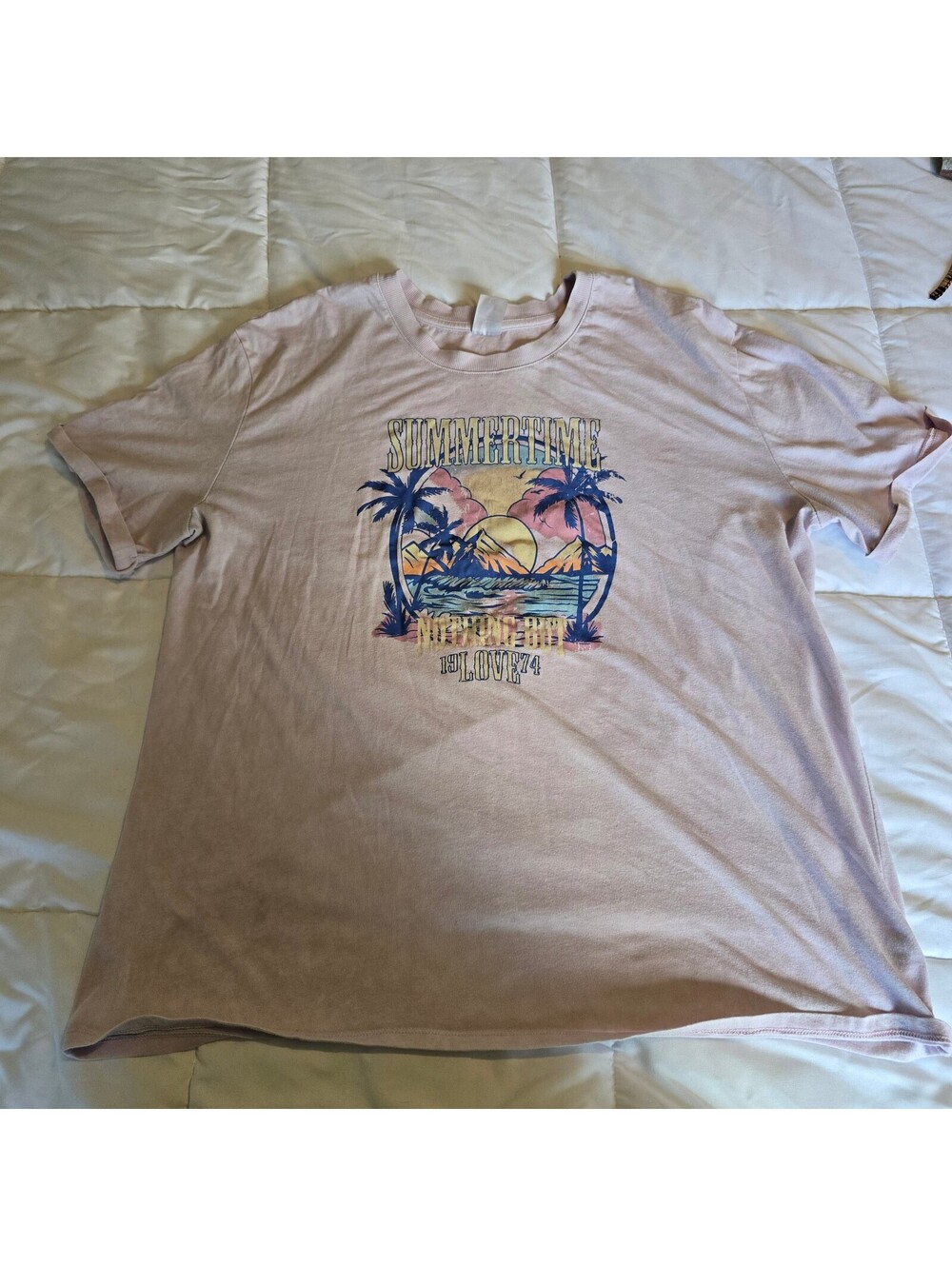 No Boundaries Pink Summertime Graphic Tee